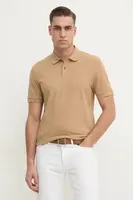 Bavlněné polo tričko BOSS béžová barva, 50468362