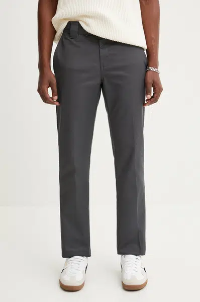 Kalhoty Dickies pánské, šedá barva, přiléhavé