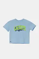 Dětské bavlněné tričko Lacoste modrá barva, s potiskem, TJ2444