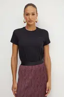 Bavlněné tričko Patrizia Pepe černá barva