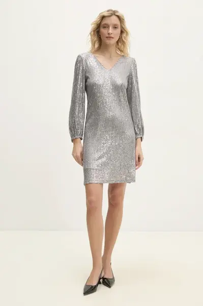 Šaty Answear.LAB stříbrná barva, mini