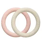 A Little Lovely Company silikonová kousátka s listy - jahodový krém, 2 ks