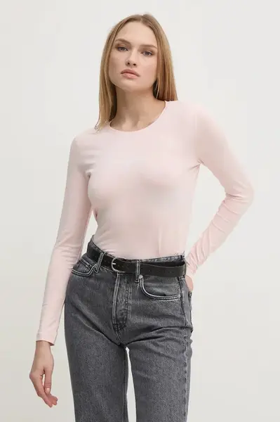 Tričko s dlouhým rukávem Pepe Jeans růžová barva