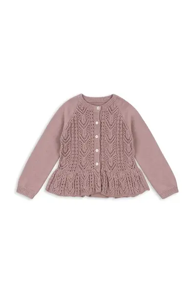 Dětský bavlněný kardigan Konges Sløjd CABBY FRILL CARDIGAN GOTS