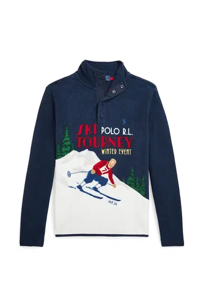 Dětský svetr Polo Ralph Lauren tmavomodrá barva, 323953037001