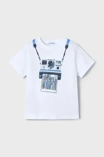 Dětské bavlněné tričko Mayoral modrá barva, s potiskem, 3044