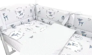 Baby Nellys 3-dílná sada Mantinel s povlečením, Koloušek, tečky, tm. máta, 135x100 cm