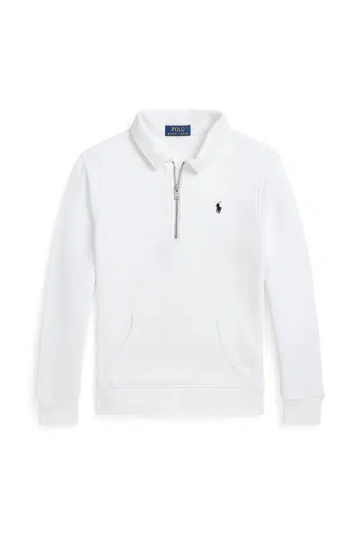 Dětská mikina Polo Ralph Lauren bílá barva, hladká, 323958157001