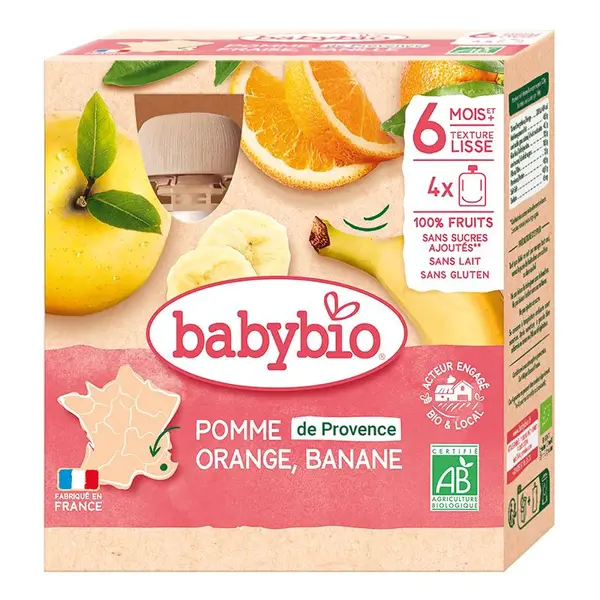 Babybio Jablko, pomeranč a banán kapsička 4x90 g