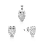 MOISS Hravá stříbrná sada šperků Sovičky S0000261 (přívěsek, náušnice)