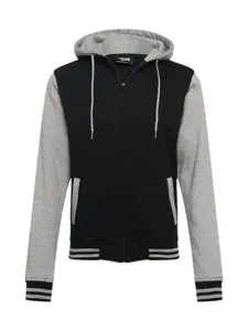 Urban Classics Tepláková bunda  sivá melírovaná / čierna