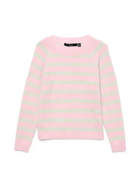 VERO MODA Sveter 'VMDoffy'  sivá melírovaná / ružová
