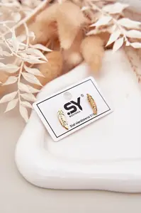 Zlaté náušnice Boto Leaf se zirkony