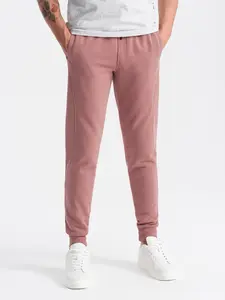 Ombre Men's BASIC cotton jogger sweatpants - dark pink
