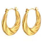 Troli Půvabné pozlacené náušnice s vlnitým designem