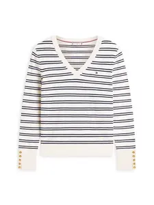 TOMMY HILFIGER Sveter  čierna / šedobiela