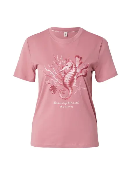 ONLY Tričko 'ONLKITA'  ružová / rosé / strieborná