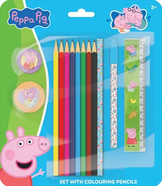 Prasátko Peppa - Set s pastelkami