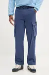 Kalhoty Karl Lagerfeld Jeans pánské, modrá barva, ve střihu cargo, A3M10085