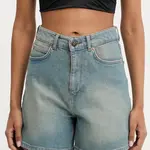 Džínové šortky Answear.LAB dámské, modrá barva, high waist