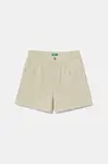 Dětské bavlněné šortky United Colors of Benetton béžová barva, nastavitelný pas, 47RGC903Y