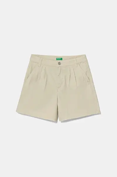 Dětské bavlněné šortky United Colors of Benetton béžová barva, nastavitelný pas, 47RGC903Y