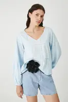 Bavlněná halenka Medicine dámská, modrá barva, s aplikací