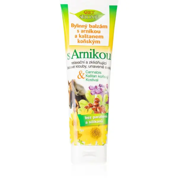 Bione Cosmetics Cannabis s Arnikou bylinný balzam s arnikou a gaštanom konským 300 ml