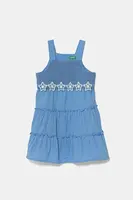 Dětské bavlněné šaty United Colors of Benetton černá barva, midi, 47JKGV02F