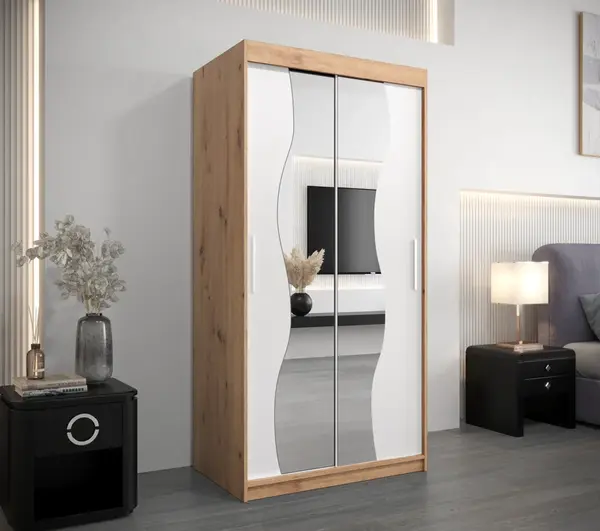 Šatní skříň Abi Mr Dveře: Bílá, Rozměr: 150 cm, Korpus: Dub sonoma