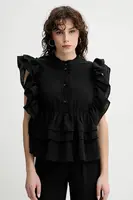 Halenka MUNTHE FULTON dámská, černá barva, hladká, 251104325132