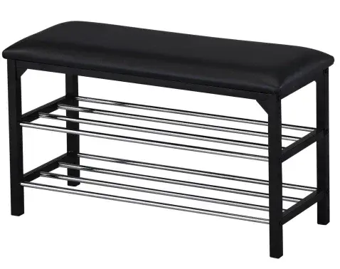 Lavice s přihrádkami na boty Clea, černá