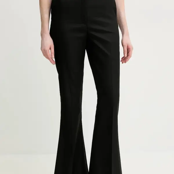 Kalhoty Gestuz dámské, černá barva, přiléhavé, high waist, 10909903