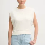 Bavlněný top Dkny béžová barva, DJ5T1397