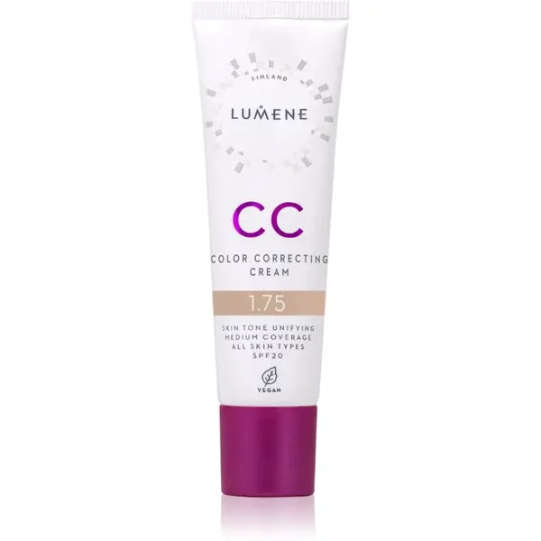 Lumene CC Color Correcting Cream CC krém pro jednotný tón pleti SPF 20 odstín 1.75 (Neutral) 30 ml