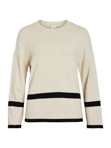 VILA Oversize sveter 'VIRil'  piesková / čierna