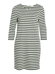 VILA Šaty 'Ninny'  olivová / biela