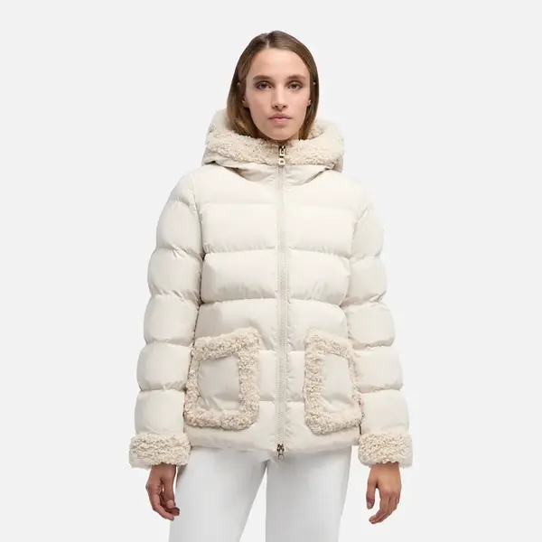 Krémová dámská prošívaná bunda Geox Vilde - Dámské