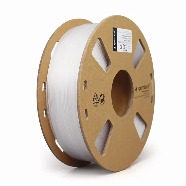 Gembird 3DP-PETG1.75-01-W, 3D filament, PETG, 1,75mm, 1000g, Bílý (White)