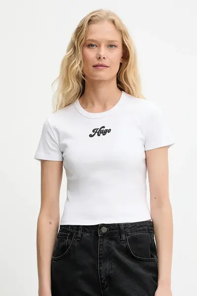 Bavlněné tričko HUGO Delanor_2