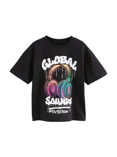 Next Tričko  modrá / ružová / čierna / biela