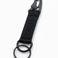 Ombre Men's key ring with snap hook - black