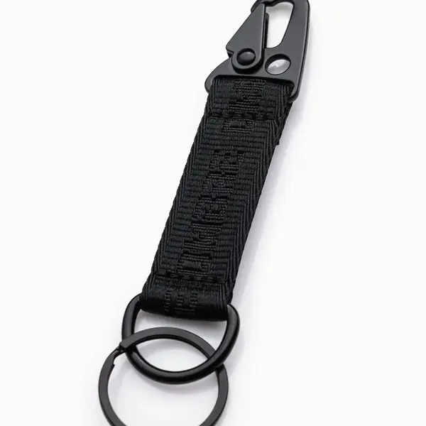 Ombre Men's key ring with snap hook - black