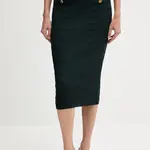 Sukně Guess EVANGELINE zelená barva, midi, pouzdrová, W5YD66 Z0130
