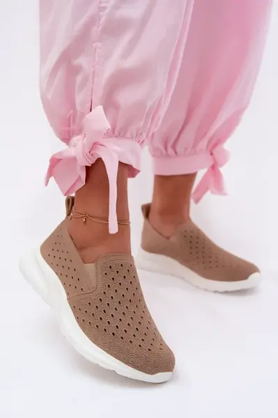 Dámské slip-on síťované tenisky béžové