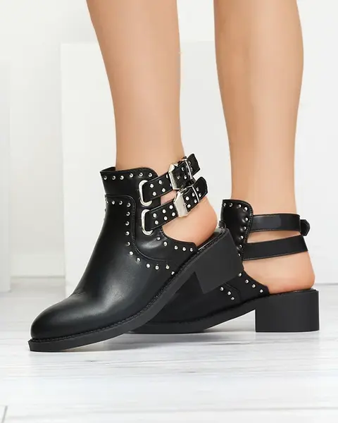 Resti Black women's boots with cutouts Dlagona