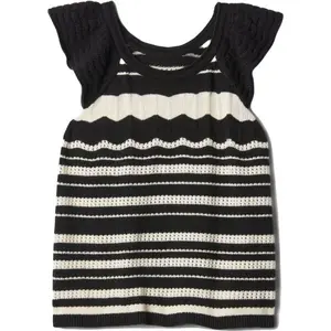 GAP V-CROCHET Dievčenské tričko, čierna, veľkosť
