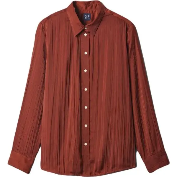 GAP BOYFRIEND Dámska košeľa, hnedá, veľkosť