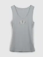 Sivé dámske rebrované tielko s logom GAP