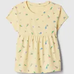 Žlté dievčenské kvetované tričko GAP